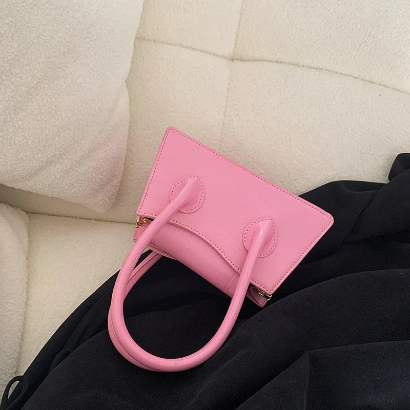 Fashion Pink Small Square Women Clutch Purse Handbags New Simple Ladies Messenger Bag Solid Color Female Shoulder Crossbody Bags
