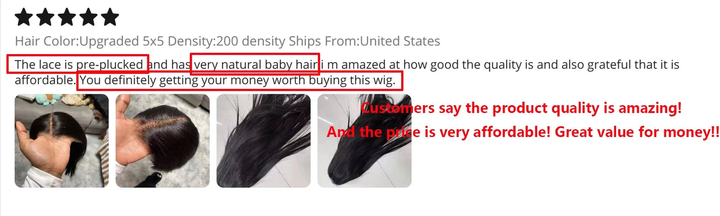 No Silk Human Hair 30 Inch HD Lace Wigs Straight Pre Cut 5x5 4x4 Glueless Closure Lace Human Hair Wigs 200% Wear And Go Wig