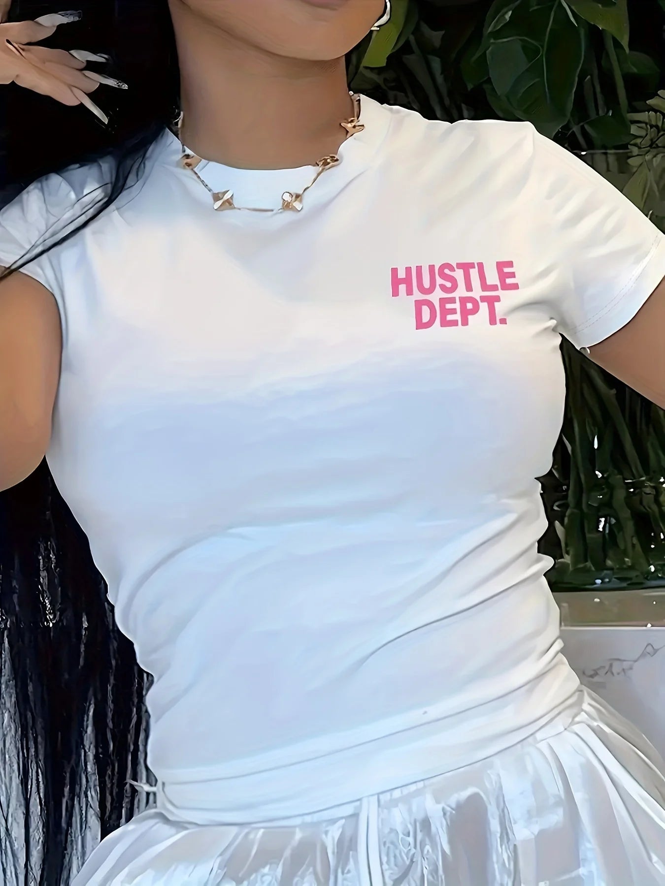 Ladies Hustle Dept Print T-Shirts Summer female Shirt Short Sleeve Neck Fashion Casual Sport Clothes Basic Tee Harajuku Style