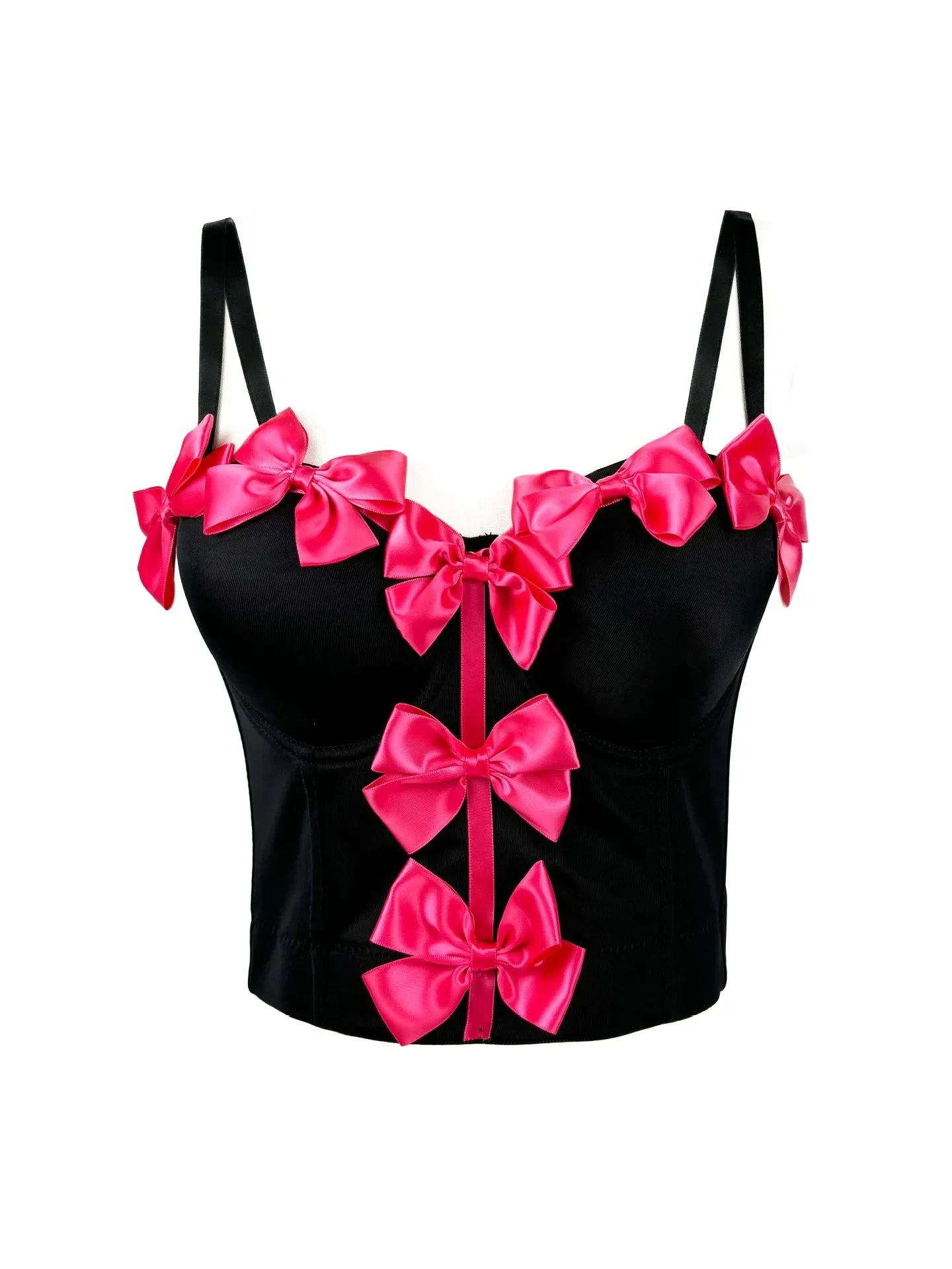 HLJ&GG Sweet Bow Fashion Corset Vest Two Piece Sets Women Thin Strap Slim Tank Top + Puffy Mini Skirts Outfits Female Streetwear