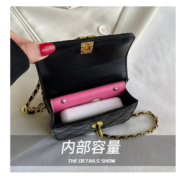 2025 New Arrival! Women's High-Quality Textured Small Square Bag - Trendy Chain Shoulder Design, Versatile for All Occasions
