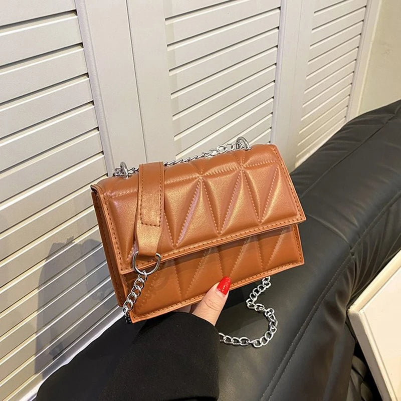 Designer Fashion Women Shoulder Bag Ladies PU Leather Handle Handbags Chain Strap Crossbody Bags for Women