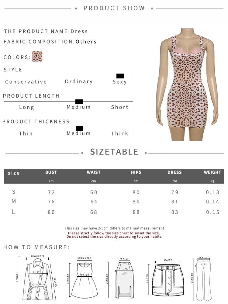 Weird Puss Leopard Print Dress Women Lace Square collar Sleeveless Mini Bodycon Hot Girl Midnight Club Party Hipster Outfits