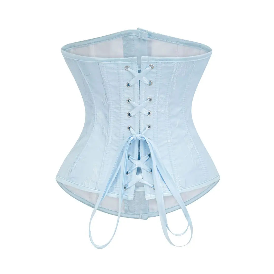 Sky Blue Jacquard Steampunk Underbust Corset Shapewear Women Tummy Control Waist Trainer Sexy Bustiers & Corsets Gothic Clothing