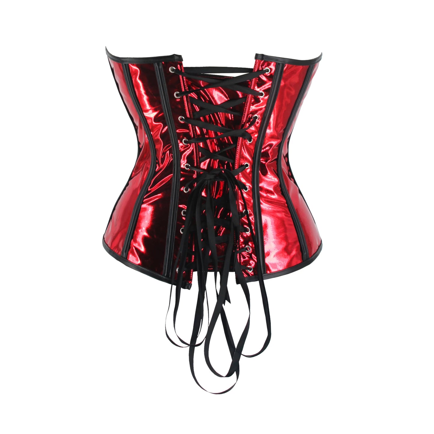 Silver PU Leather Corset Top Women Gothic Overbust Steampunk Corset and Bustier Women Sexy Corselet Clubwear