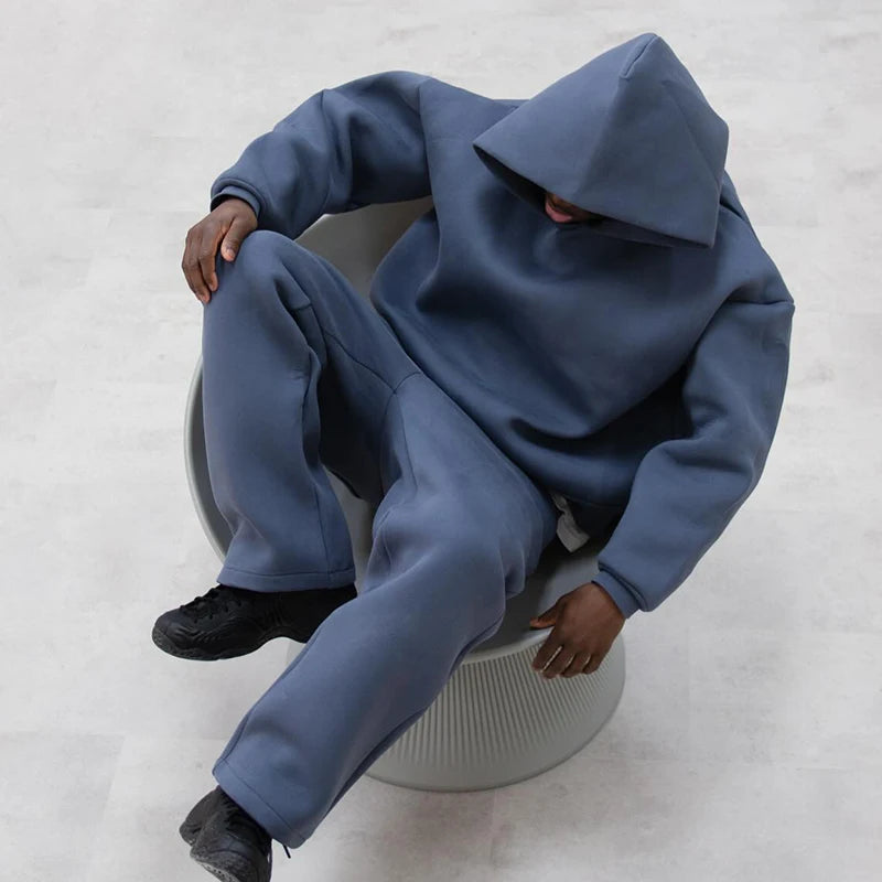 Male Autumn New sweatsuit Casual Solid Couple's Hooded Sweatshirt Loose Sweatpants Jogging Sweatshirt Trousers Outfits Suits 