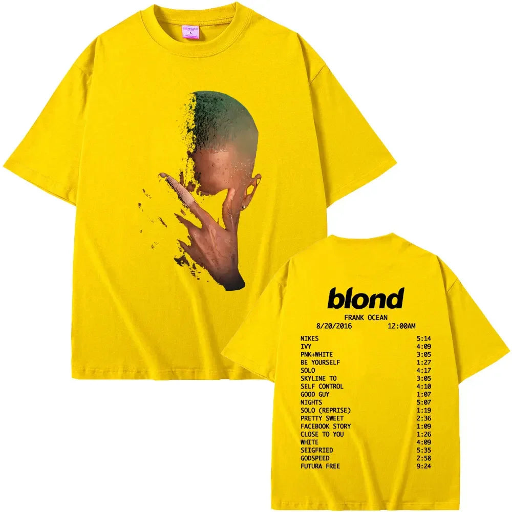 Rapper Frank Fashion Vintage Graphic T-shirts Men Women Ocean Hip Hop Trend T Shirts Blond T-shirt Man Tshirt