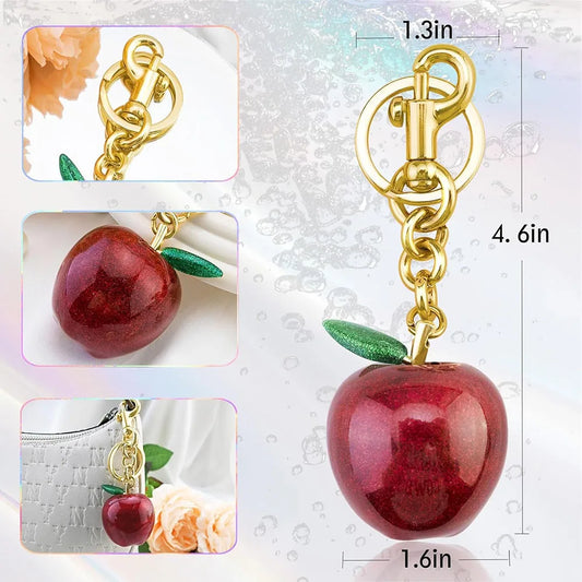Apple Bag Charm Apple Keychain Gifts For Women Cute Purse Accessories Best Christmas Birthday Valentine Gifts