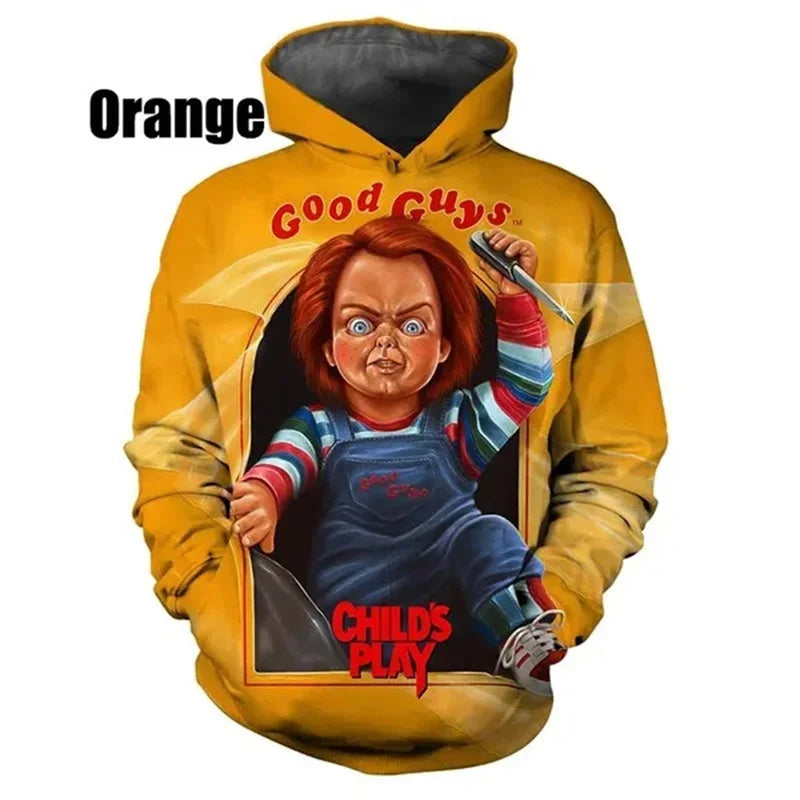 Chucky Doll Horror Child's Play Hoodie Men Clothing 3D Printed New in Hoodies Women Harajuku Fashion y2k Pullovers Hooded Hoody