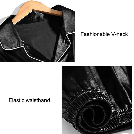 Men Pajamas Set Winter Sleepwear For Man Shirt Long Sleeve Pijama Male Silk Satin Sleeping Home Night Wear Big Size Loungewear