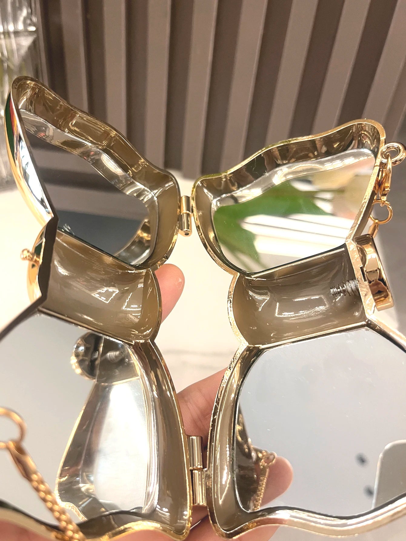 Golden Evening bag Purses and handbag luxury Designer shoulder bags funny shape Party Wedding Round Acrylic Shiny Clutch purse
