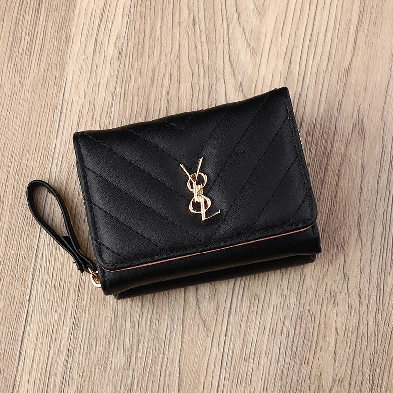 2025 new women's wallet short, fashionable and simple PU change bag card bag multi slot small wallet wallet wallet