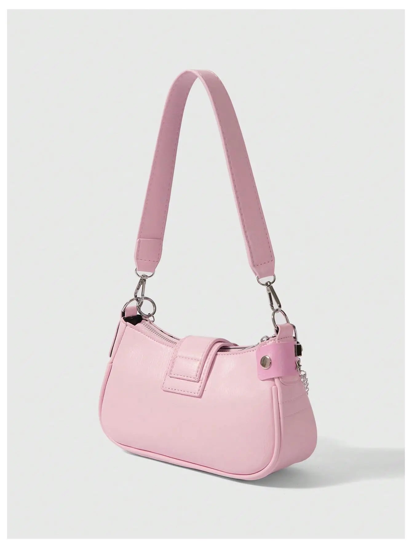 Lightweight PU Leather Shoulder Bag with Chain Strap Women's Casual Underarm Purse For Commuting And Social Gatherings