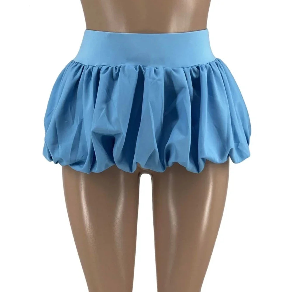 HLJ&GG Sweet Bow Fashion Corset Vest Two Piece Sets Women Thin Strap Slim Tank Top + Puffy Mini Skirts Outfits Female Streetwear