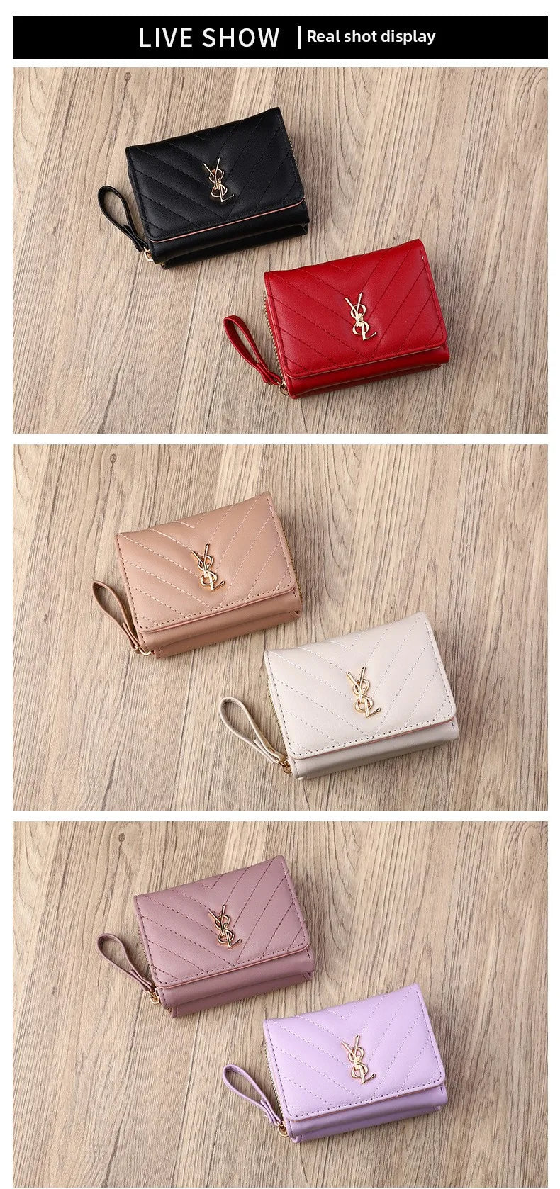 2025 new women's wallet short, fashionable and simple PU change bag card bag multi slot small wallet wallet wallet