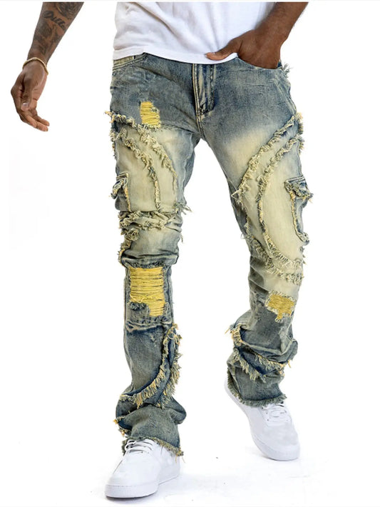 Men's Ripped Flare Jeans