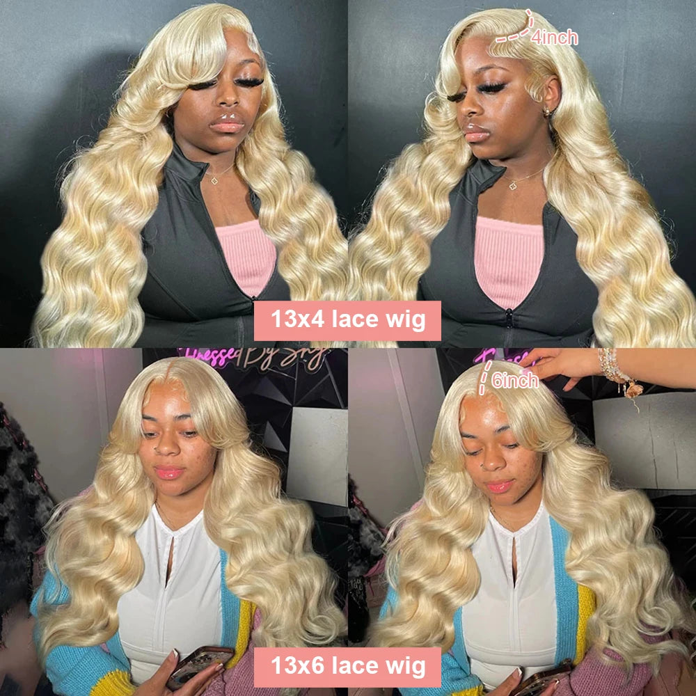 36 40 Inch 613 Honey Blonde Body Wave 250 Density 13x6 HD Lace Front Human Hair Wigs 13x4 HD Lace Frontal Wig for black women