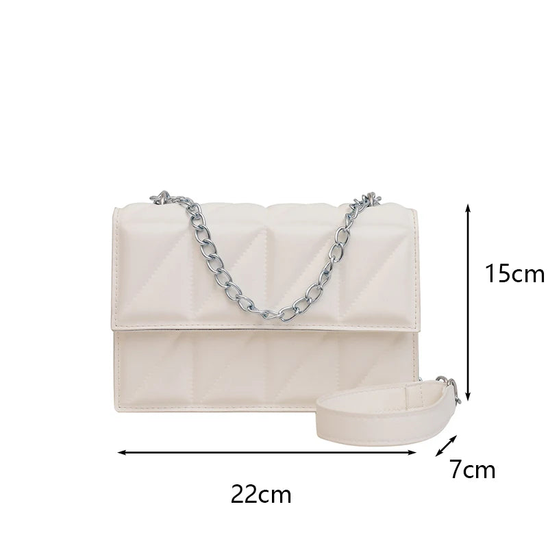 Designer Fashion Women Shoulder Bag Ladies PU Leather Handle Handbags Chain Strap Crossbody Bags for Women