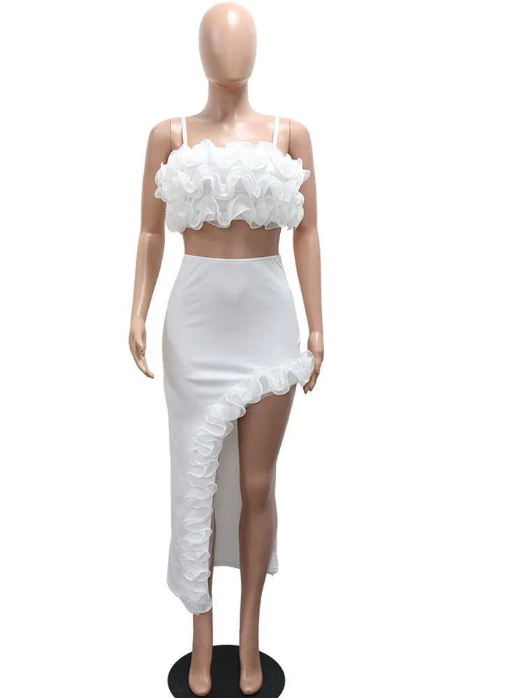 Kricesseen Luxury Evening Dress For Women Glam Rose Flower Irregular Wedding Dress Set Female Party Vestidos Celebrities Outfits