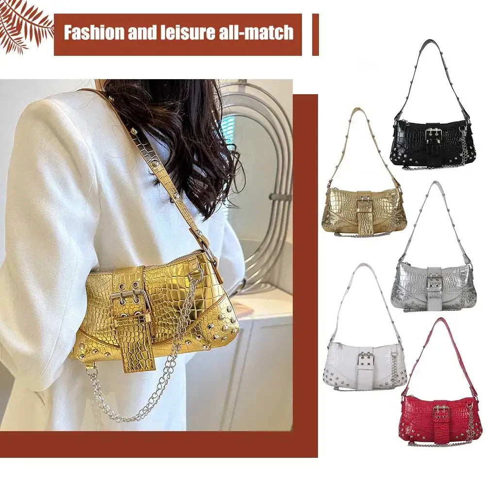 Fashion Women Shoulder Bag Y2K Armpit Bag Luxury Design Bag Pleated Underarm Bag Solid Color Messenger Bag Purse Hobos Handbags
