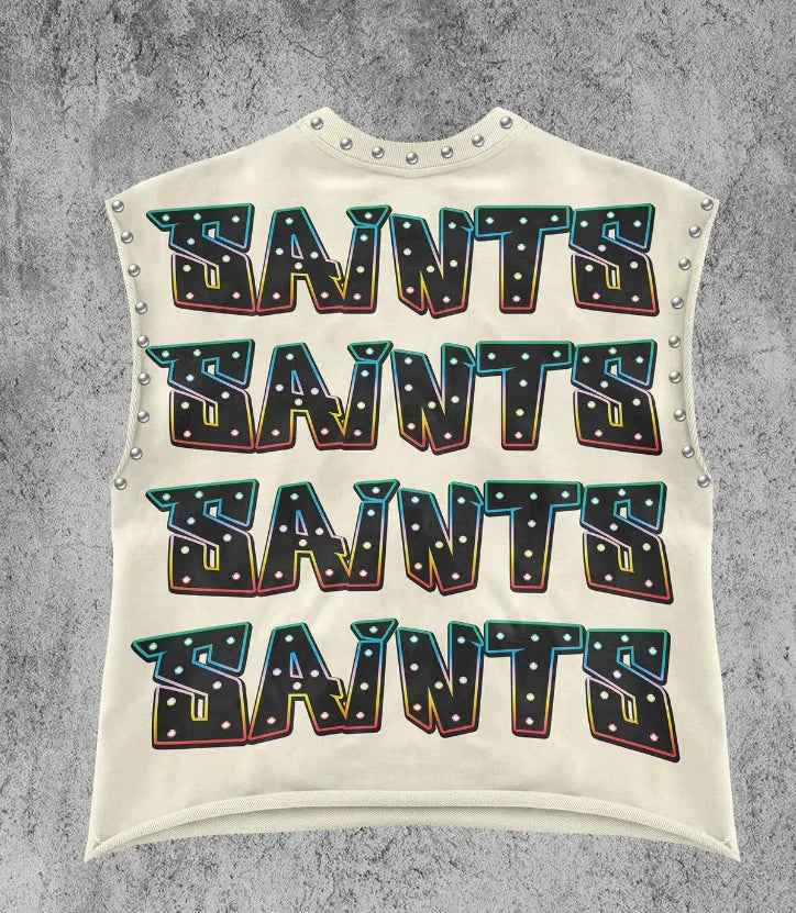 Ladies Y2k personality trend garbage pure cotton sleeveless vest summer street punk beach style casual daily basic top