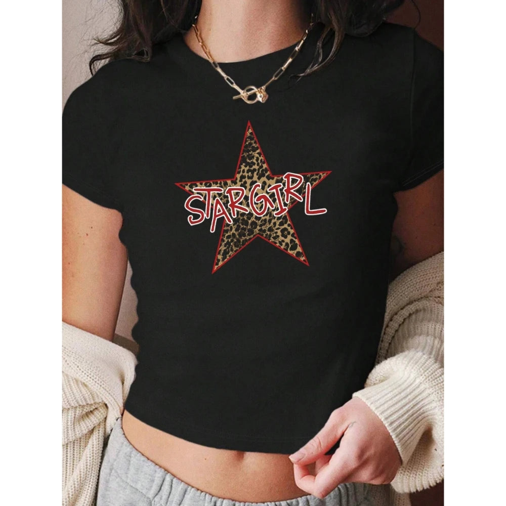 HLJ&GG Y2K Summer New Leopard Print Two Piece Ssets Women O Neck Short Sleeve Tshirts And Bow Shorts Outfits Fashion Streetwear