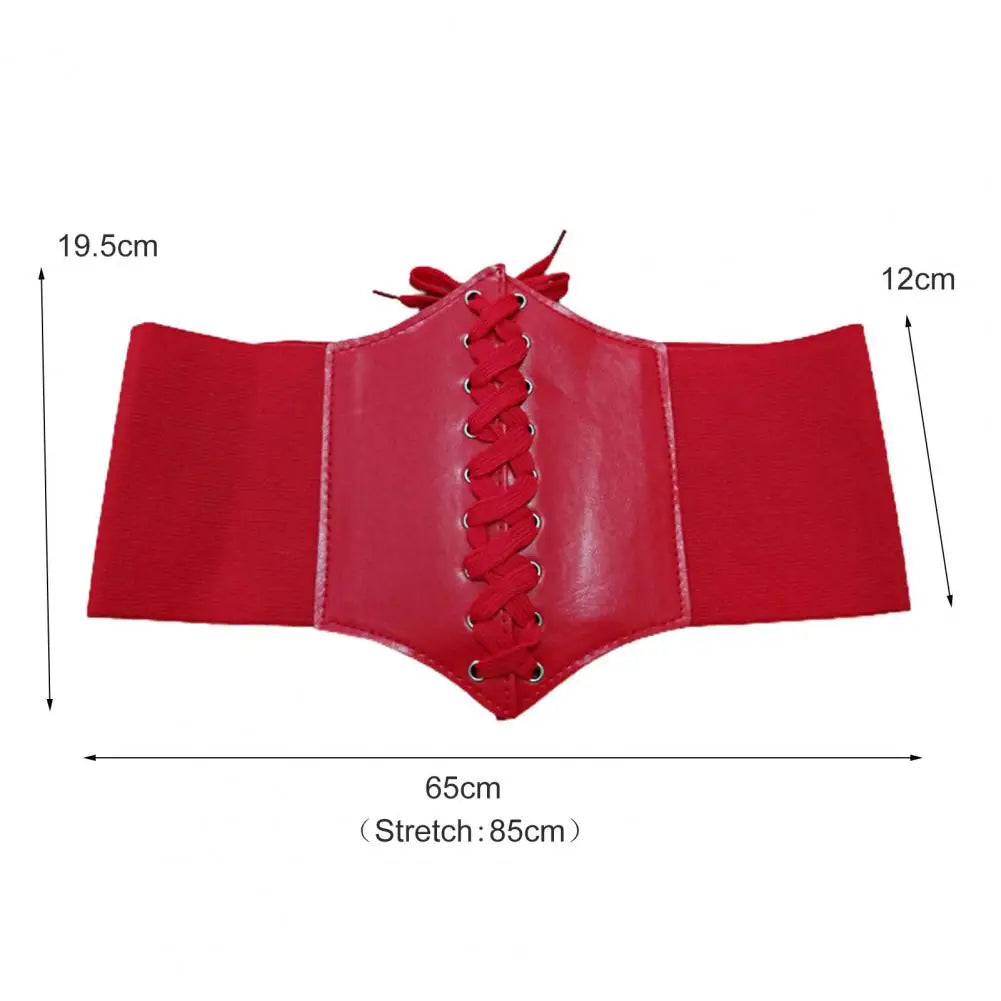 Fashion Corset Wide Belts Faux Leather Slimming Body Shaping Girdle Belt for Women Elastic Tight High Waist for Daily Wear