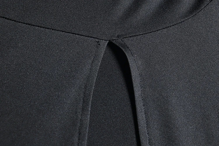 STYLISH LADY One Shoulder High Split Dress 2025 Autumn Women Long Sleeve Slash Neck Asymmetrical Pleated Midi Vestidos De Festa