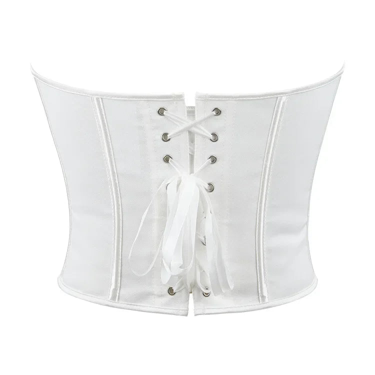Fashion Strapless Off Shoulder Corset Tank Crop Tops Summer Backless Camisole Underwear Female Bustier Top