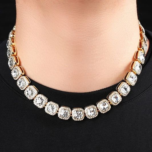 HNSP 12MM Tennis Chain Necklace Bracelet For Men Women Neck Hip Hop Jewelry Accessories