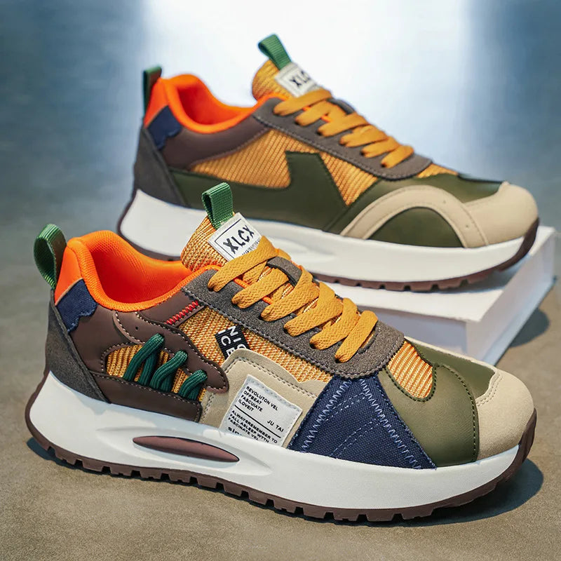 Men's Korean-Style Trendy White Sneakers Fashionable Sports And Casual Shoes for Younger Men