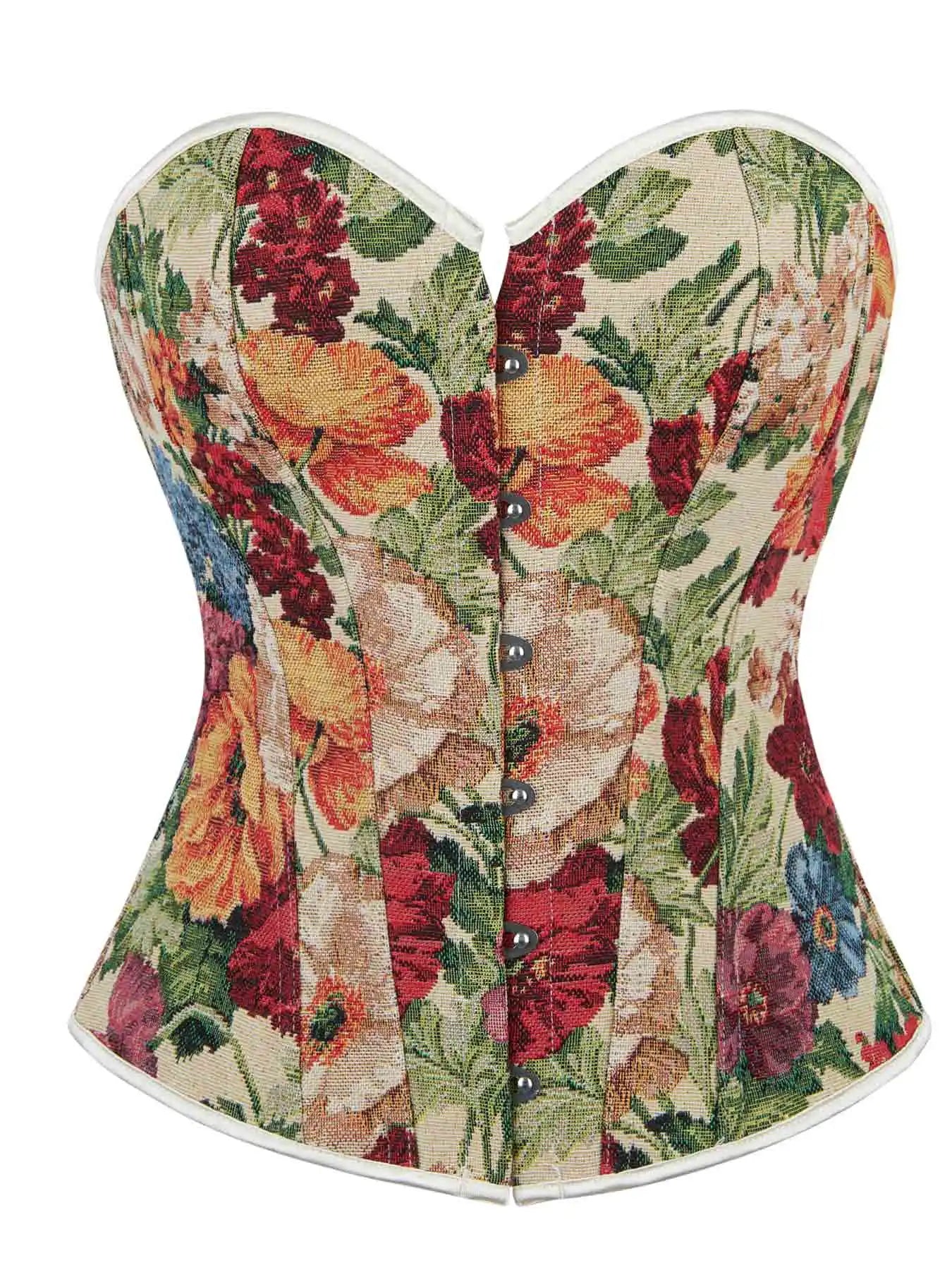 Spring new court Corset Jacquard tube top lace-up body shaping coat