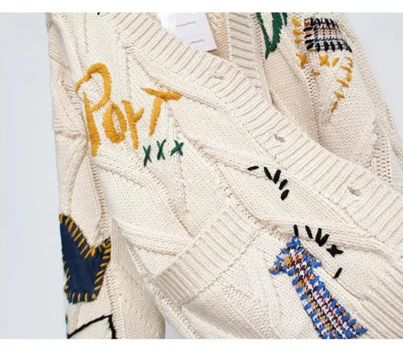 HLJ&GG Winter Embroidery Knit Sweater Coats Two Piece Sets Women Button Long Sleeve Top And Plaid Aline Skirts Outfit Streetwear