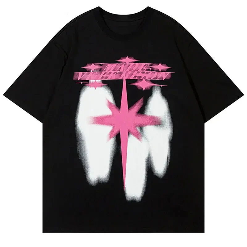 Men's Oversized Star Shadow Graphic T-Shirt