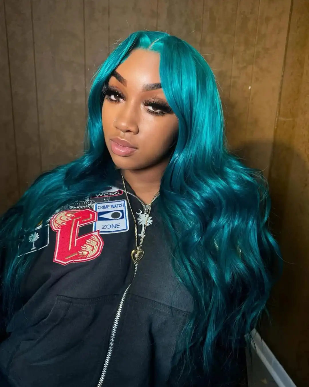 Transparent 13x4 Lace Frontal Body Wave Human Hair Wigs Colored Cyan Green 13x6 Lace Front Wig Brazilian Pre Plucked for Women