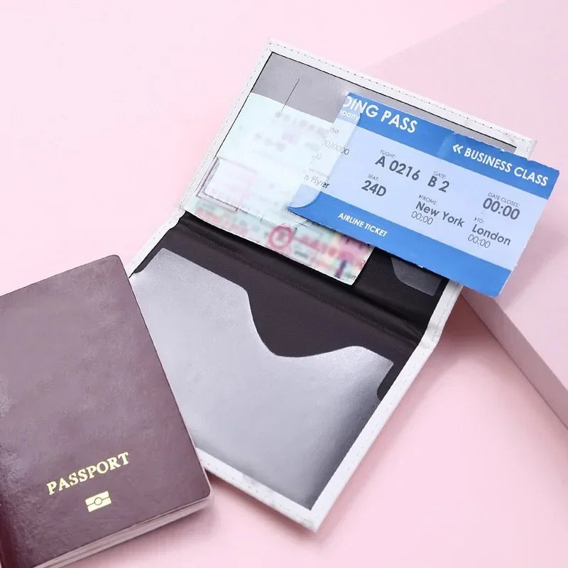 Women Cute Leather Passport Cover Air tickets For Cards Travel Passport Holder Wallet Case Travel Accessory Credit Card Holder