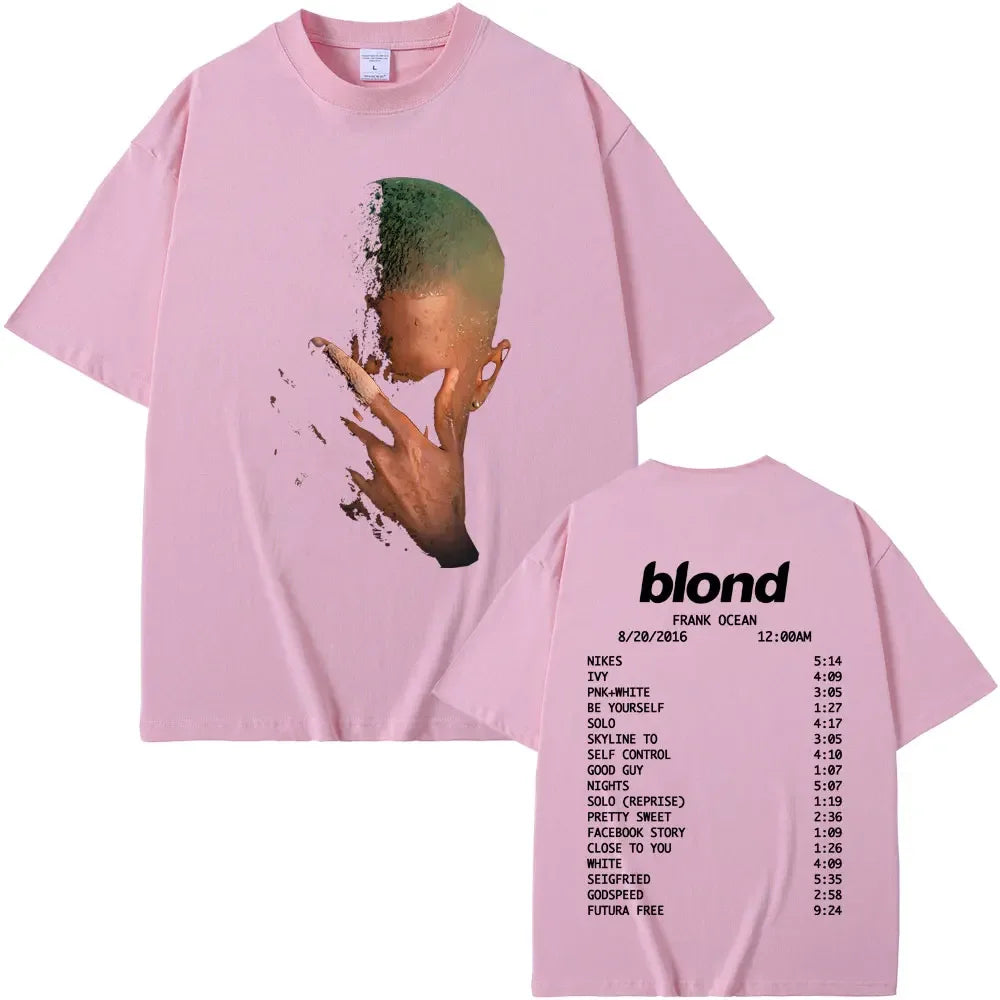 Rapper Frank Fashion Vintage Graphic T-shirts Men Women Ocean Hip Hop Trend T Shirts Blond T-shirt Man Tshirt