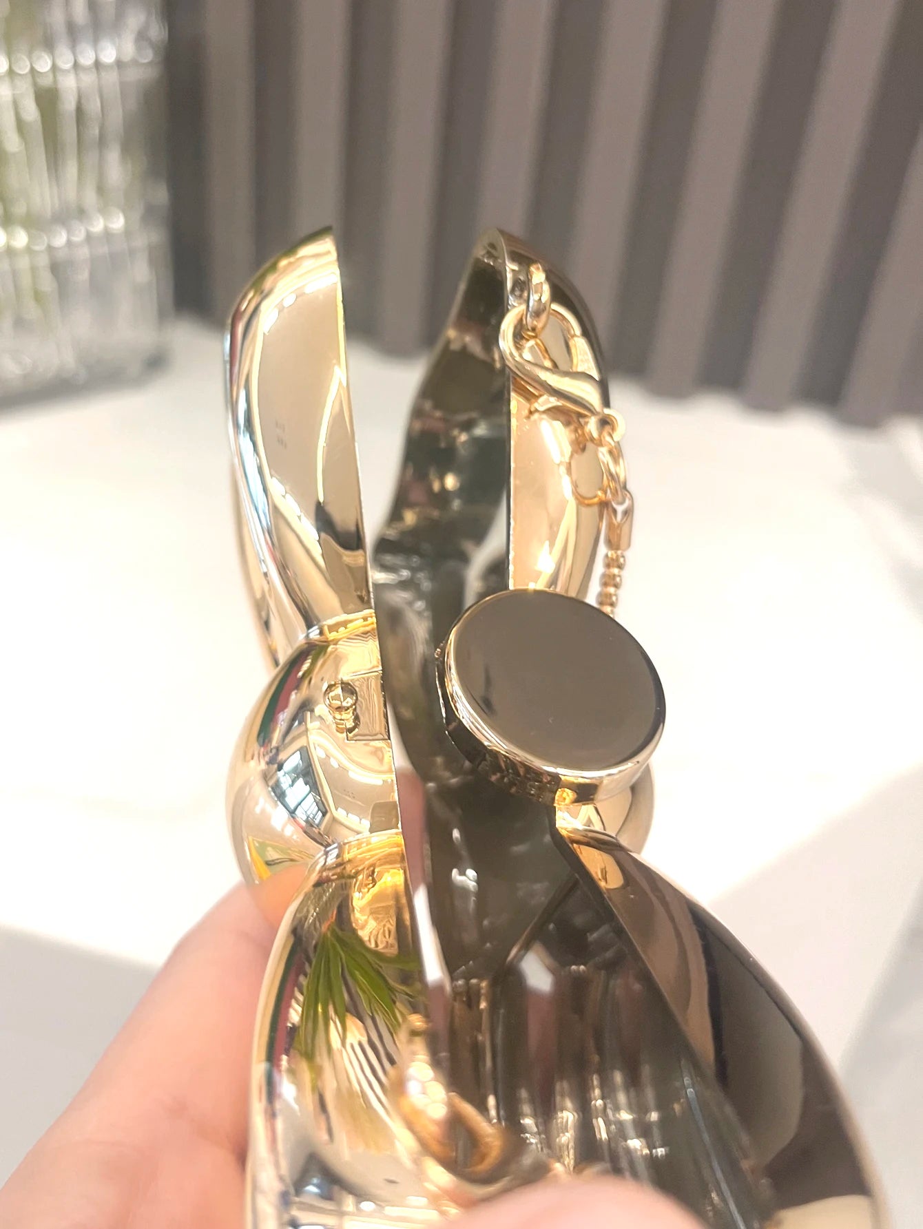 Golden Evening bag Purses and handbag luxury Designer shoulder bags funny shape Party Wedding Round Acrylic Shiny Clutch purse