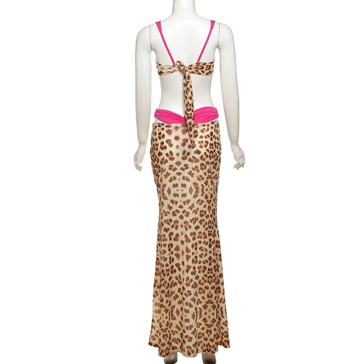 STYLISH LADY Contrast Color Printed 3 Piece Set Women Bikinis and Cover Up Skirt Suits 2025 Summer Holiday Beach Swim Outfits