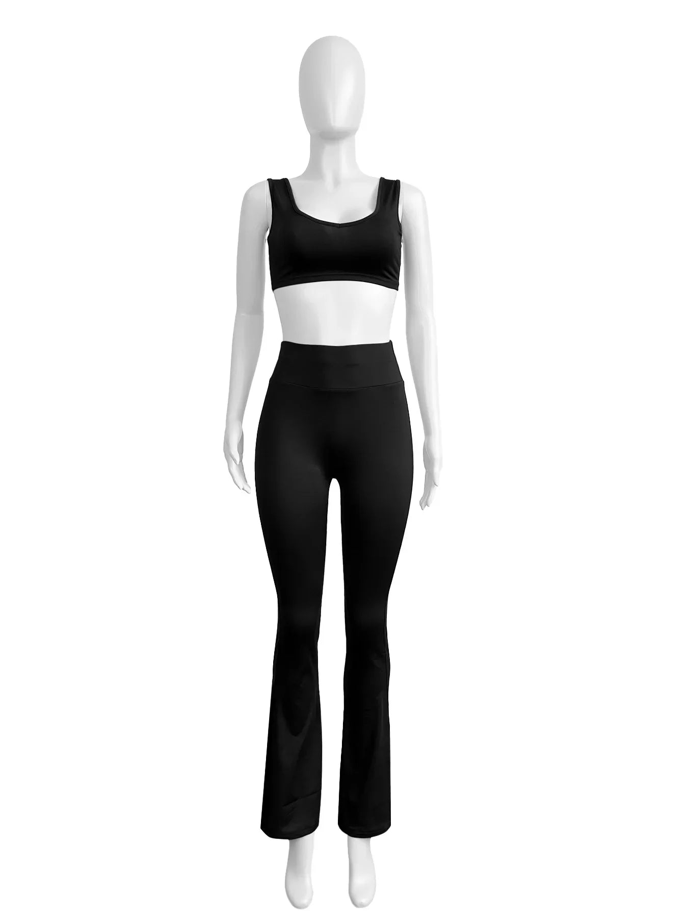 HLJ&GG Casual Solid Bodycon 3 Piece Sets Outfit Women Slim Crop Tops + High Waist Flare Pants Long Sleeves Coats Tracksuits 2024