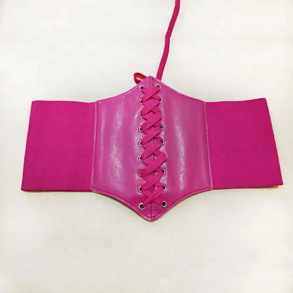Fashion Corset Wide Belts Faux Leather Slimming Body Shaping Girdle Belt for Women Elastic Tight High Waist for Daily Wear
