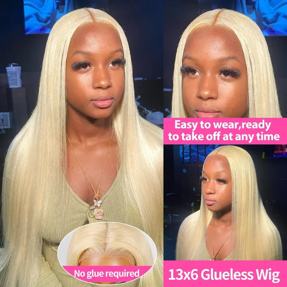 250 Density 613 Honey Blonde Color Straight 13x6 Lace Front Human Hair Wigs For Women 13x6 Transparent Frontal Wig