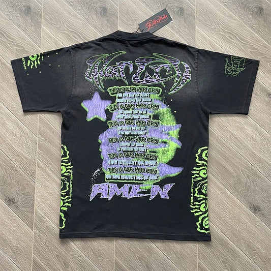 HS Personalized letter portrait printed short sleeve T-shirt