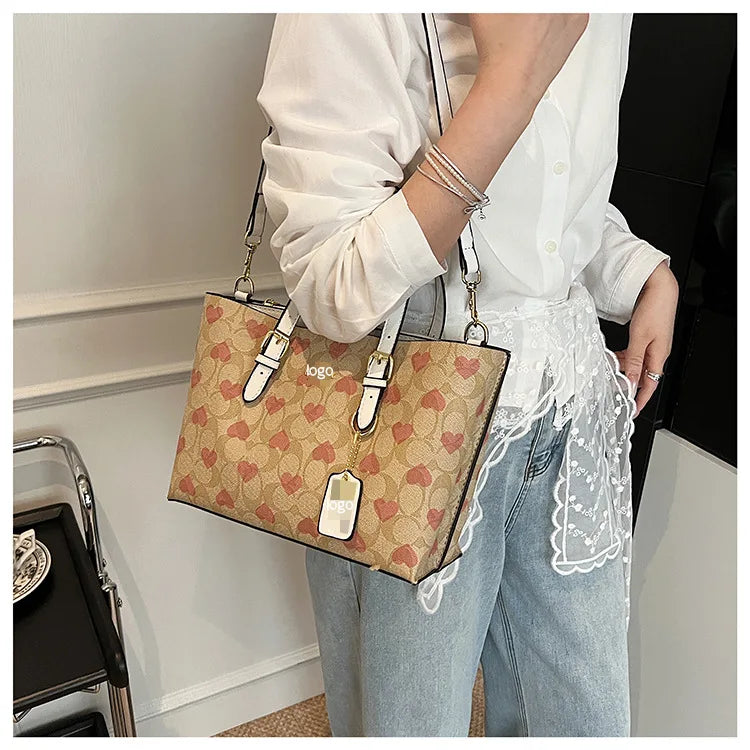 2025 Popular Classic Retro Tote Bag with Print, Shoulder Bag, Crossbody Bag, and Handheld Bag