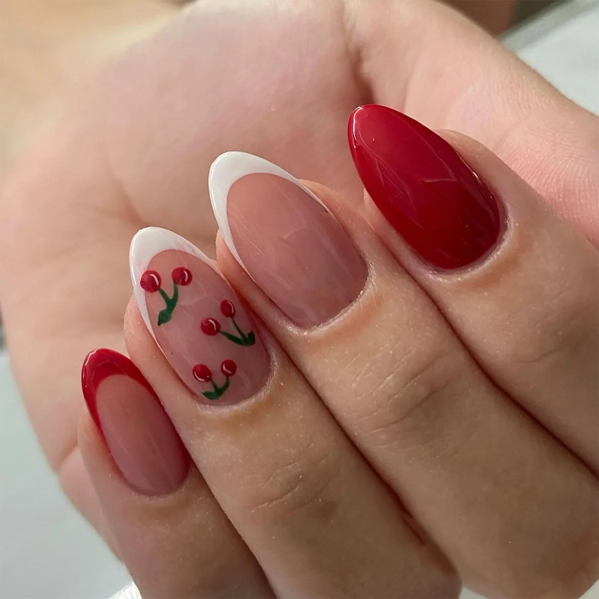 24pcs French Almond Press on Nails Leopard Print False Nails 3D Bow Wearable Stick-on Nails Fake Nail Uñas Накладные Ногти 네일팁