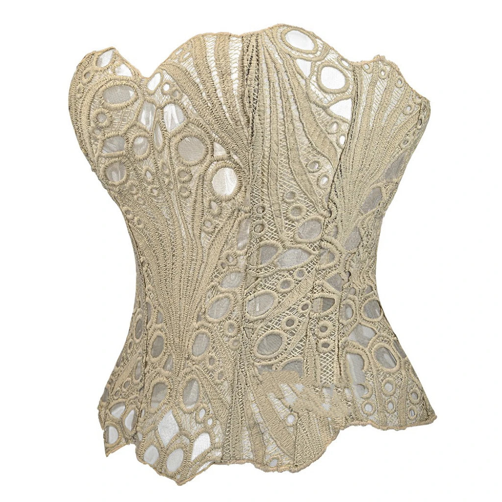 Lace double-layer corset palace style ins-inspired print body-shaping garment multi-colored sexy slim-fitting