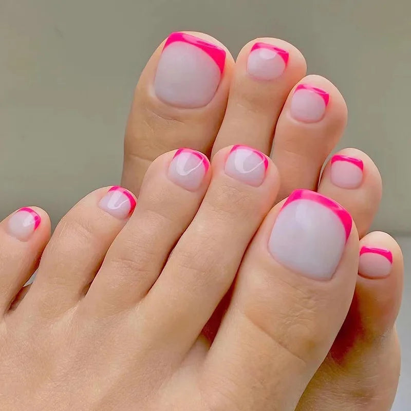 Press On Toenails 2023 Summer False Toenails For girls Cute Nail for Foot Artificial Nail tips Full Cover Nails feet False Nails
