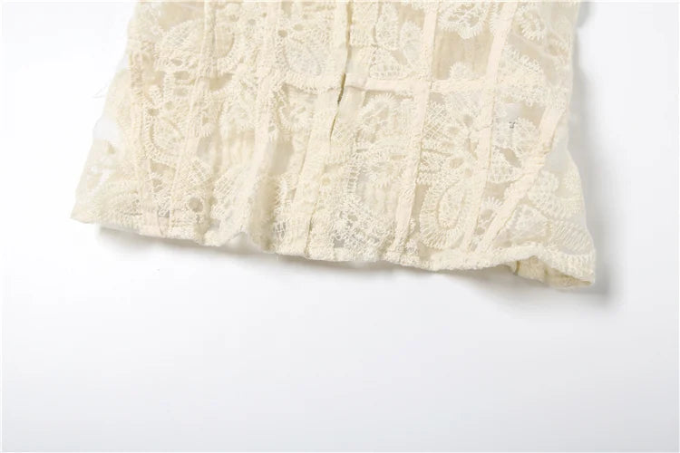 Weird Puss See Through Women Corset Top Warp Sleeveless Lace Concealed Metal Buckle Backless Sexy Summer Trend Midnight Mini Top