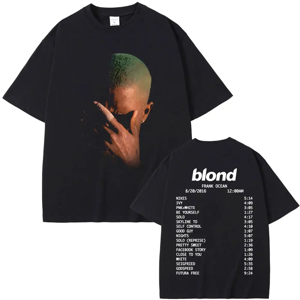 Rapper Frank Fashion Vintage Graphic T-shirts Men Women Ocean Hip Hop Trend T Shirts Blond T-shirt Man Tshirt