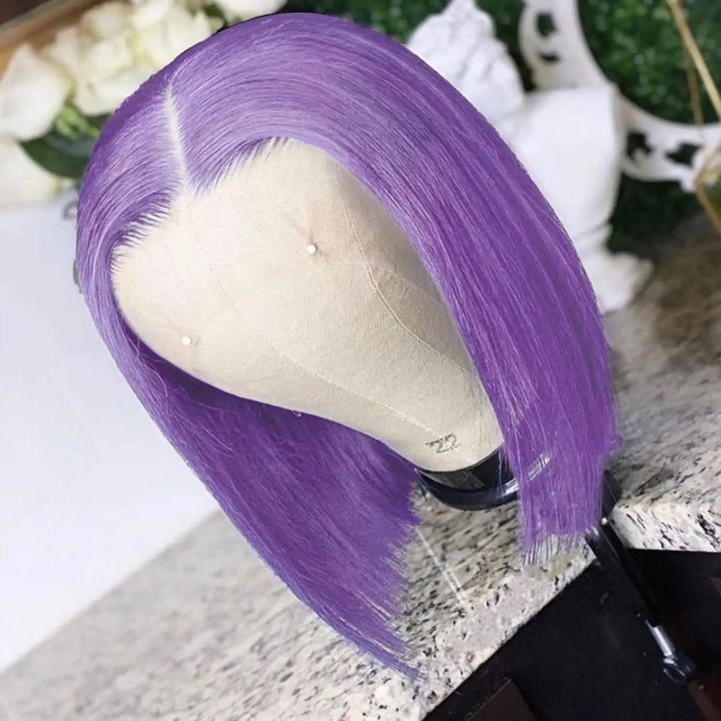Purple Bob Wig 13x4 Lace Front Wigs Human Hair Short Bob Transparent Lace Pre Plucked Hairline